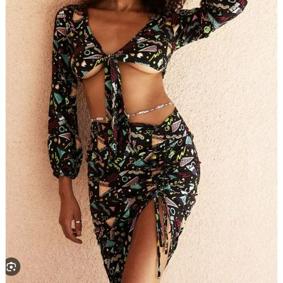 VDM The Label Stassie Graffitti Bikini Skirt Small Revolve - Picture 4 of 5